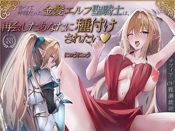 [ファンタジー]かつて仲間だった金髪エルフ聖騎士は、再会したあなたに種付けされたい♪【KU100収録】｜にゅうにゅう 評価5.00