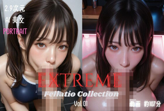 [3DCG]2.9次元AI美女 PORTRAIT EXTREME Fellatio Collection VOL.01 AI SEX 動画集｜KEI diffusion 評価5.00